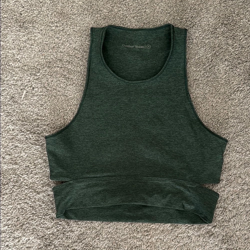 Outdoor Voices Dark Green Crop Top